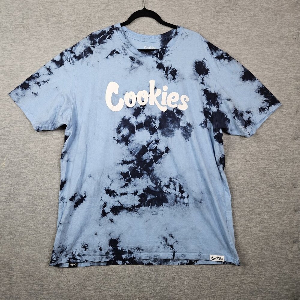 Cookies Blue Sky Tie Dye Navy Blue Short Sleeve Crew Neck Tee Size 3XL NEW